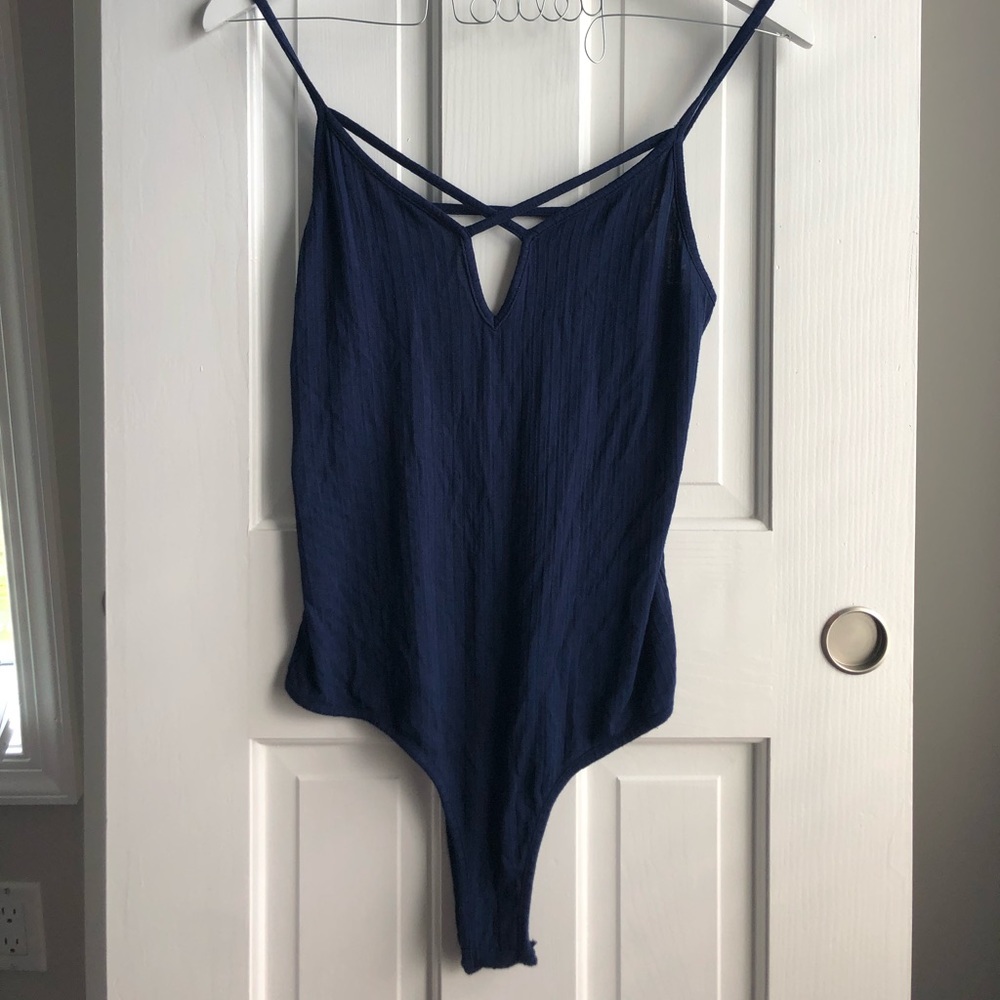 BODY SUIT! Navy blue size L stretchy comfortable